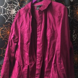 Fuschia button down blouse size 24